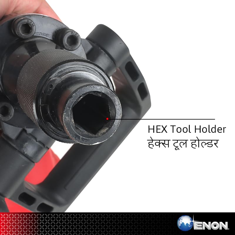 Enon 1100W Demolition Hammer 7Kg, Side Handle, Convenient & Comfortable Operation, Strong & Durable Use, 230V, 50Hz, 3900Bpm (Xe-3501) - Black Enon 1100W Demolition Hammer 7Kg, Side Handle, Convenient & Comfortable Operation, Strong & Durable Use, 230V, 50Hz, 3900Bpm (Xe-3501) - Black